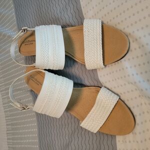 Craftsman White Braided Sandals